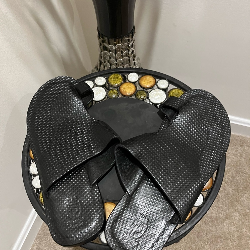 Genuine Handmade Men's  Sandals Black - Size 8